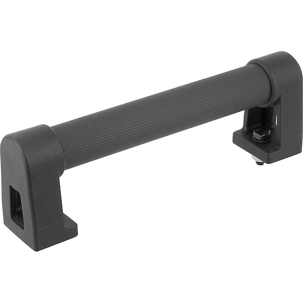 Tubular Handle A=400, L=450, H=80, Form:B, Aluminum Black Serrated Plastic Sleeve, Comp:Pa, D=M08X25